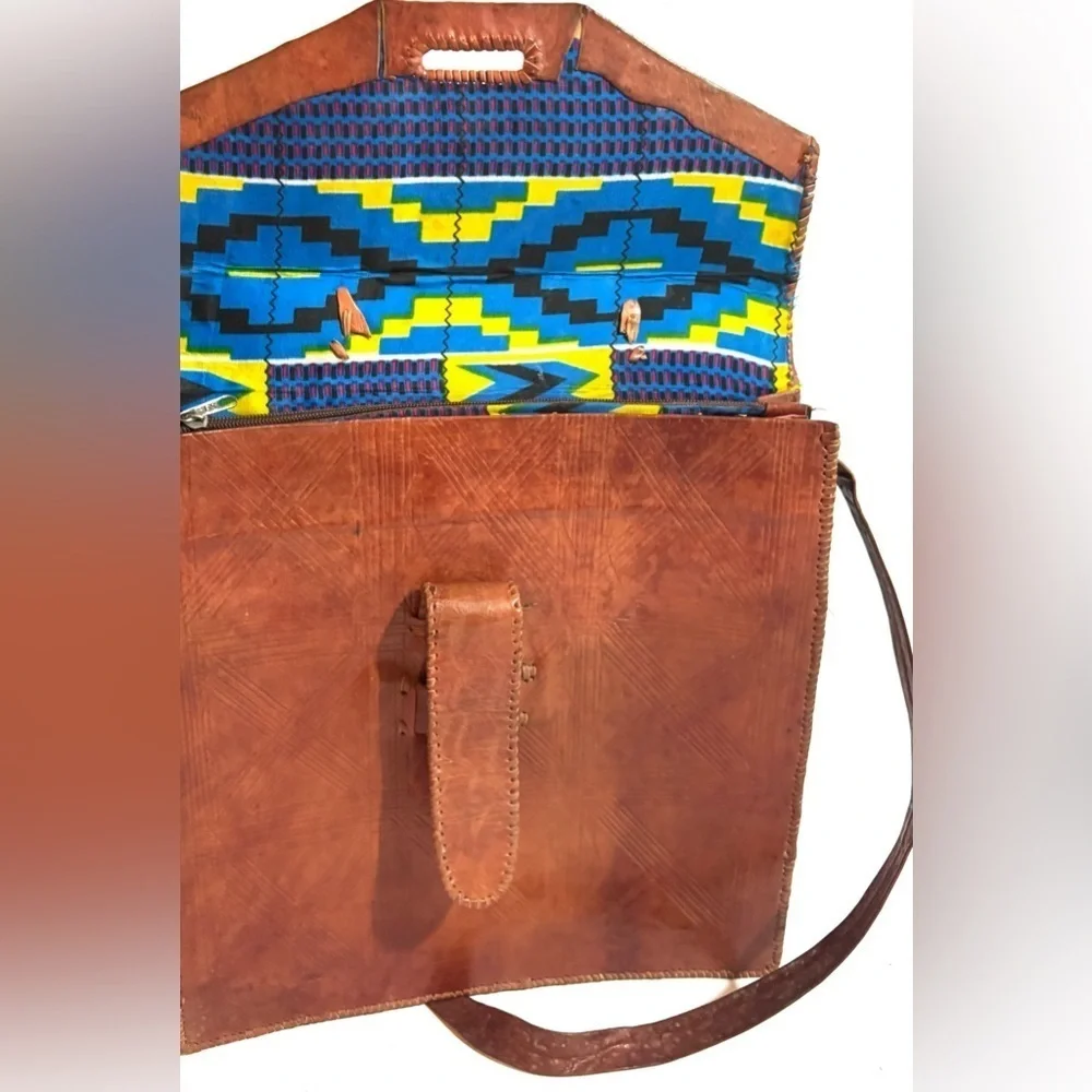 Handmade unisex Elegant Brown Leather Men's  crossbody Bag